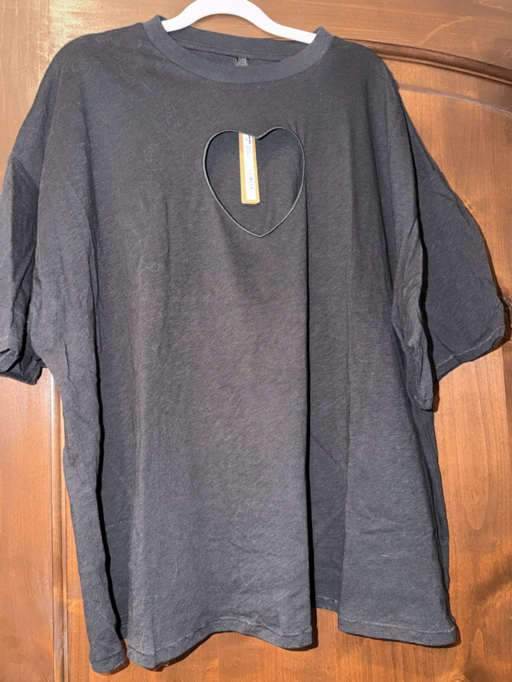 NWT XS SKIMS oversized Black Heart Stitch Crew Tee